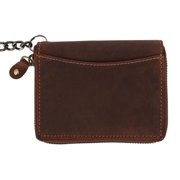CTM Men's Bifold Zip Around Chain Wallet with Interior Zip - Picture 3 of 5